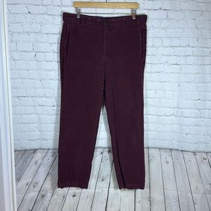 Brooks Brothers 346 Clark Mens Burgundy Corduroy Pants size 38x32 100% Cotton